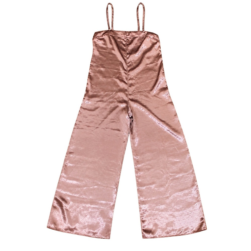 Free People Intimately Petals Combo Shimmering Satin Jumpsuit Women XS Mauve NWT